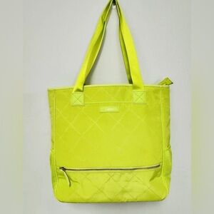 Vera Bradley Preppy NoSo Tote Travel Bag Citrine Lime Neon Green Zip